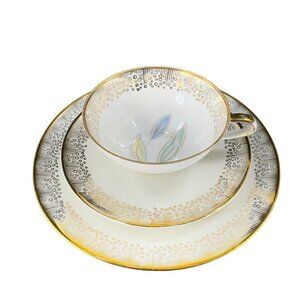 Vintage‎ Winterling Roslau Bavaria China Set Tea Cup Saucer And Plate Porcelain